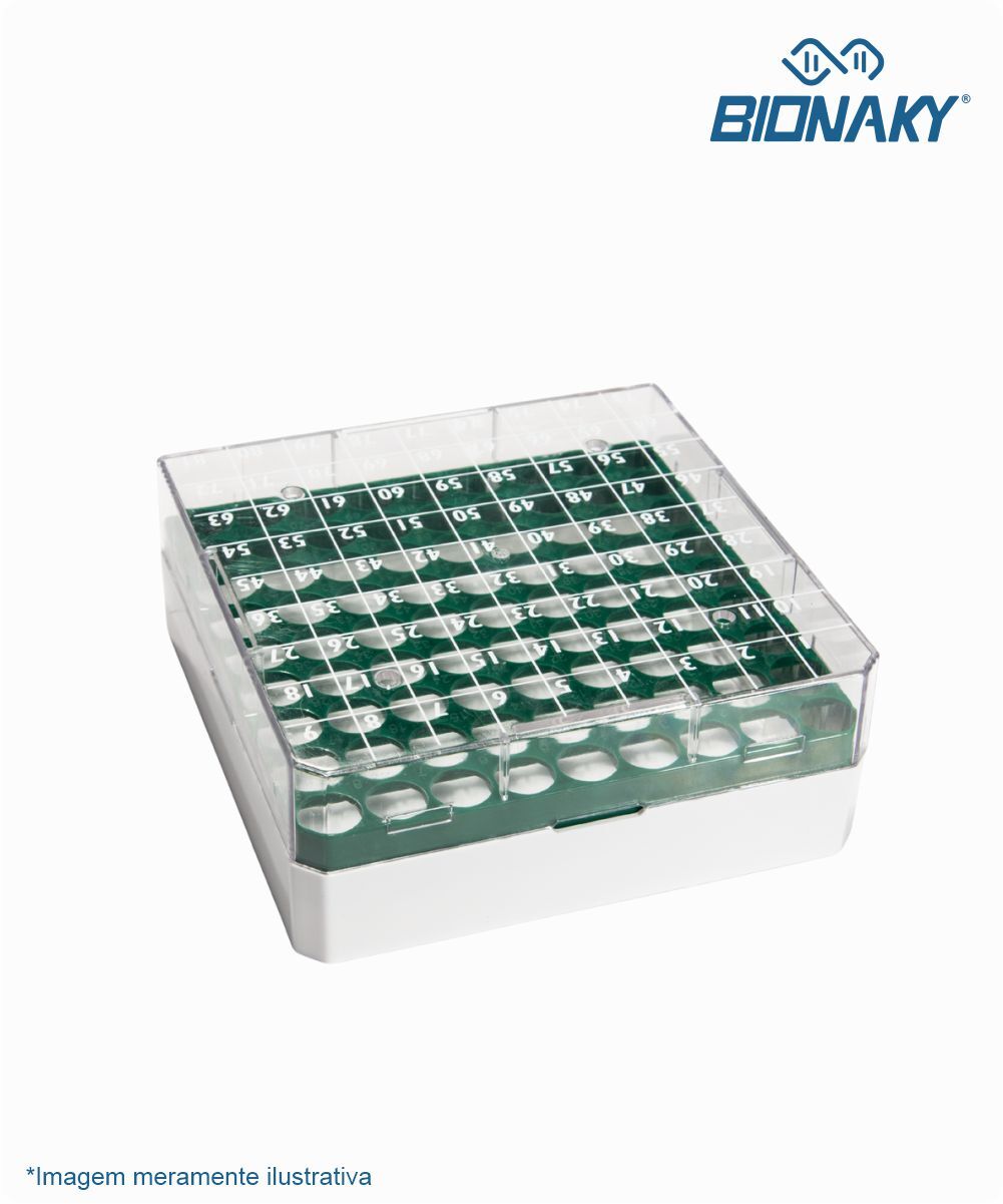 Criobox 81 tubos de 1mL-2mL em policarbonato verde